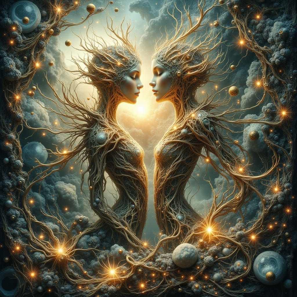 Dreamlike Sequence of Whimsical Angels with Hazy Edges