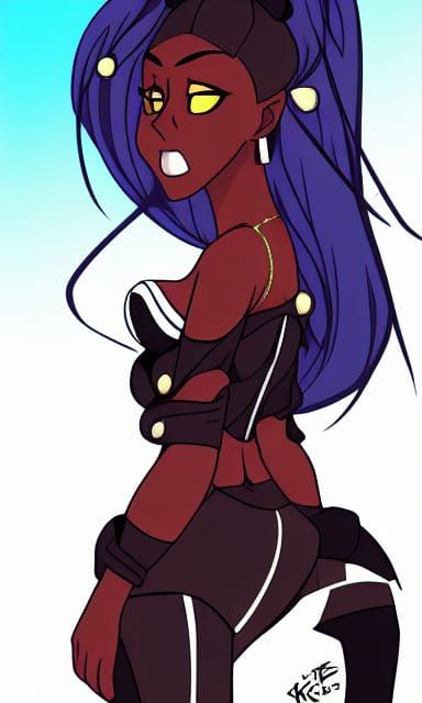 Anime-Style Dark Knight Warrior Character