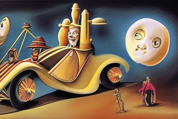 Chitty Chitty Bang Bang in Surrealist Style