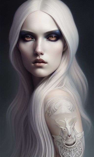 Zodiac Goddess with Bighorn Sheep Horns