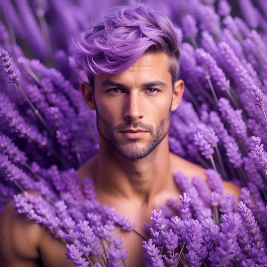 Lavender Color Personified as Sensual Man