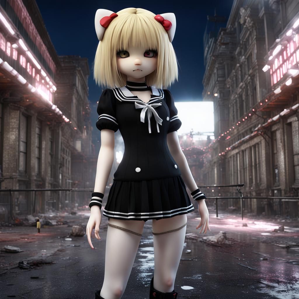 Death Note Style Hello Kitty Inspired 3D Character