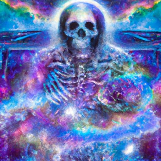 Holographic Mutant Skeleton in Astral Cosmic Illustration