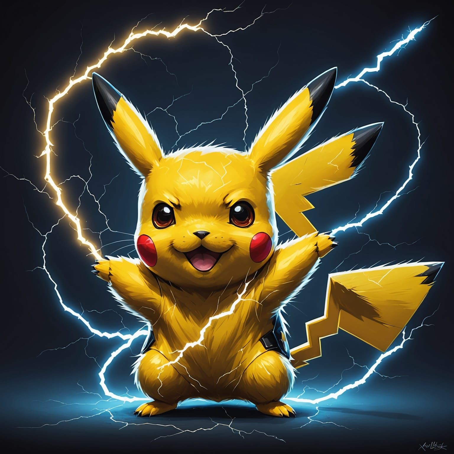 Electric Lightning Rod Mouse as Cyberpunk Art