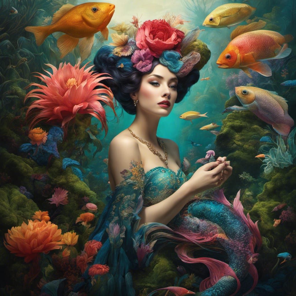 Maelstrom Mermaid Princess in Rococo Steampunk Style