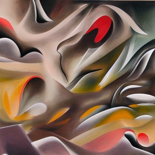 Surrealist Figure in Earth Tones with Organic Forms