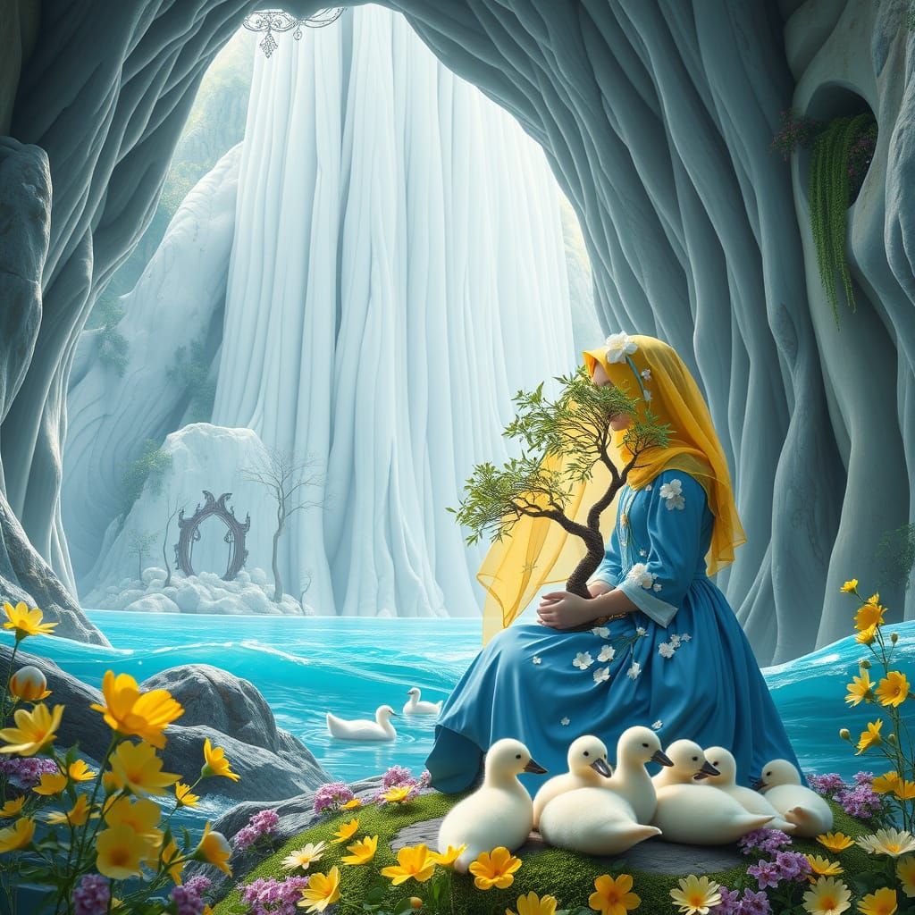 Mystical Sequoia Portal with Golden Seal Family