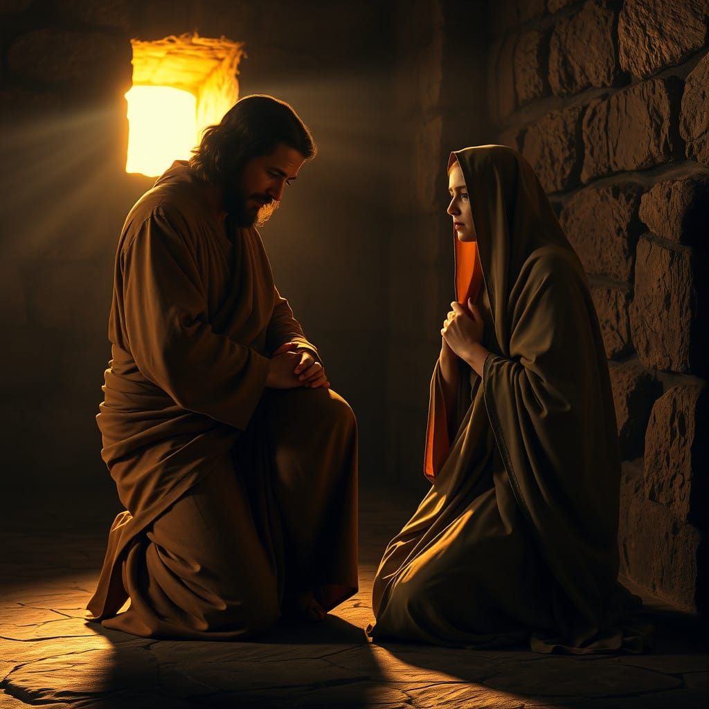 Jesus in Sorrowful Devotion with Mary Magdalene