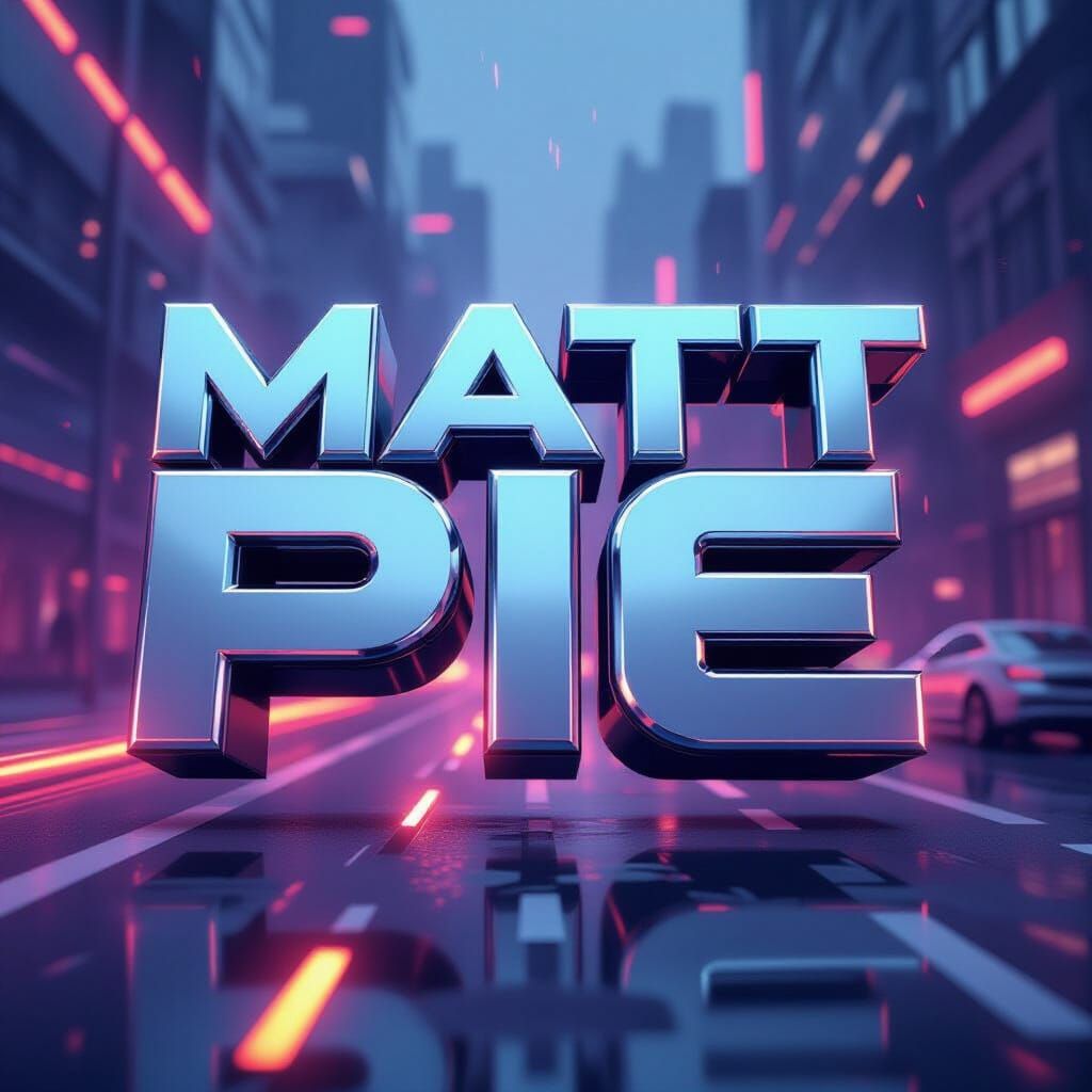 Futuristic Metallic Typography Logo as Streetwear