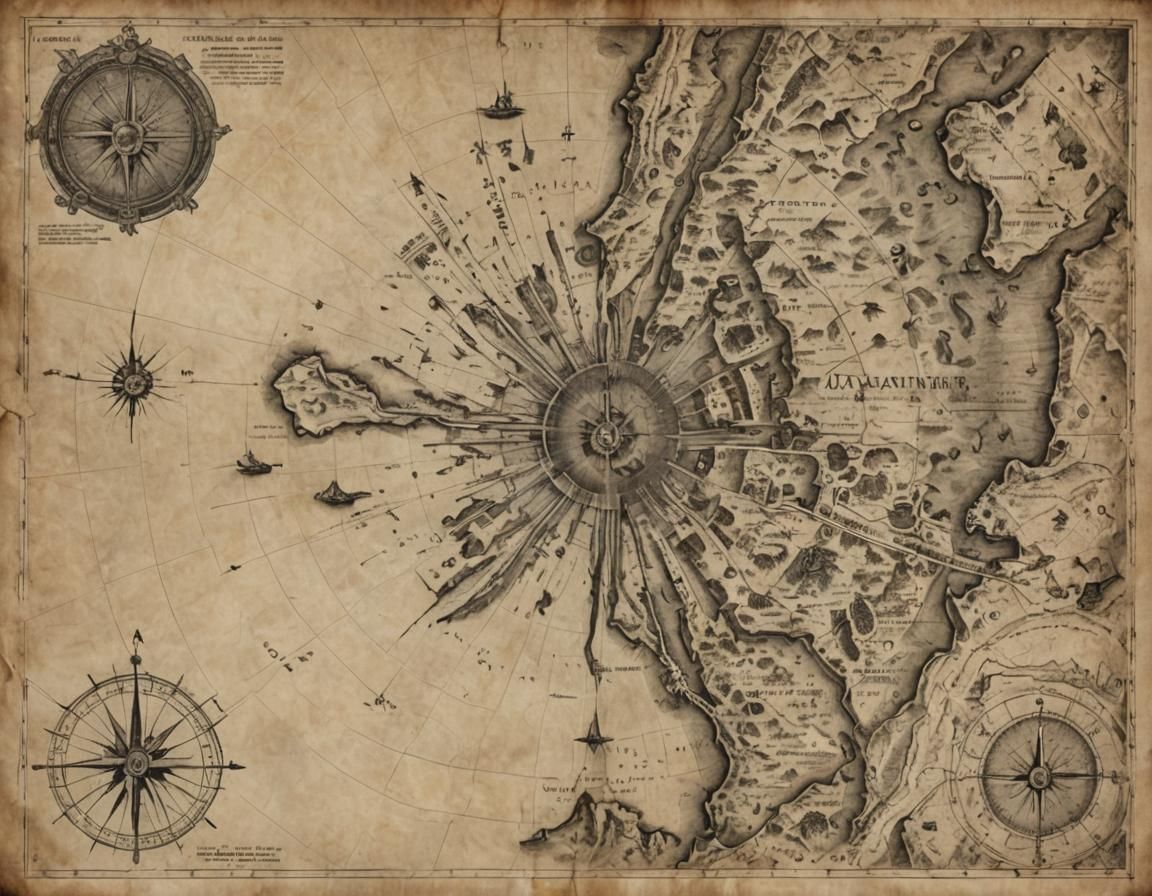 Antique Map of Atlantis in Antarctica: 1930s Photography