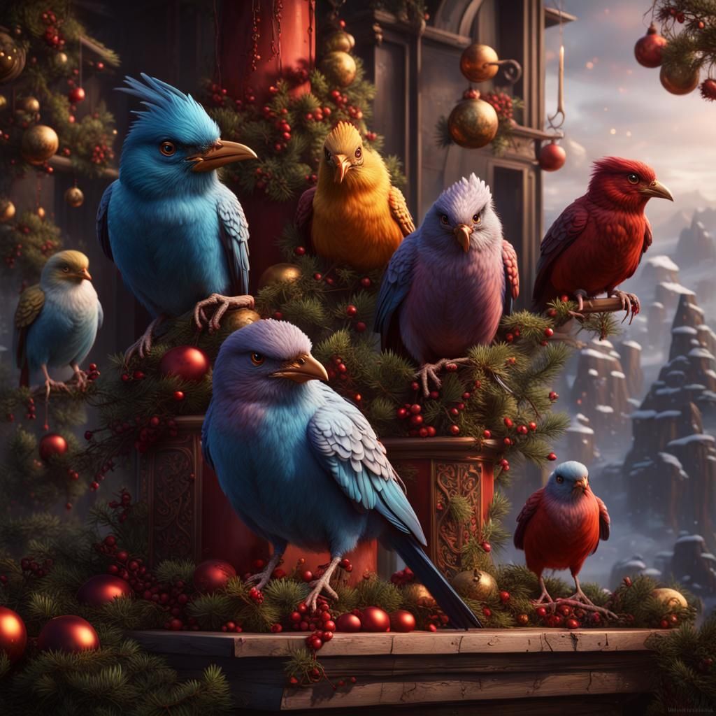 Four Calling Birds: Detailed Matte Painting