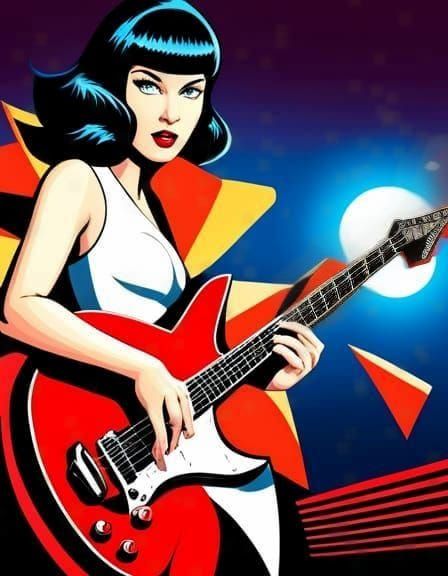 Betty plays guitar by Per.