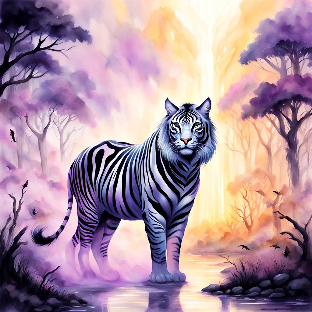 Ethereal Cat in Dreamy Watercolor Style