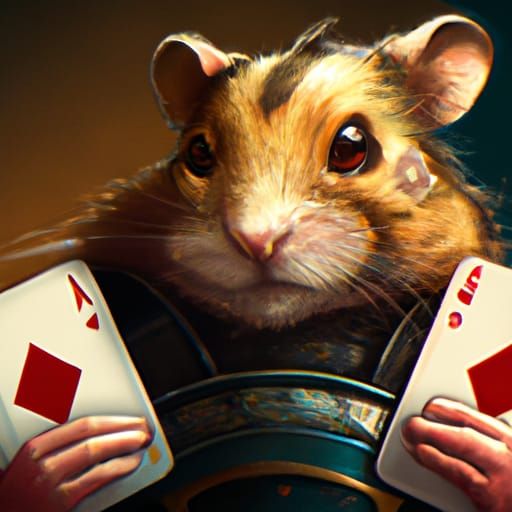 Hamster with a deck of cards