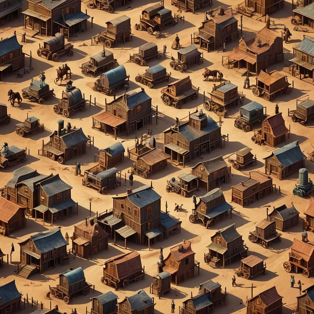 The old Wild West Pixar, Disney, concept art, 3d digital art...