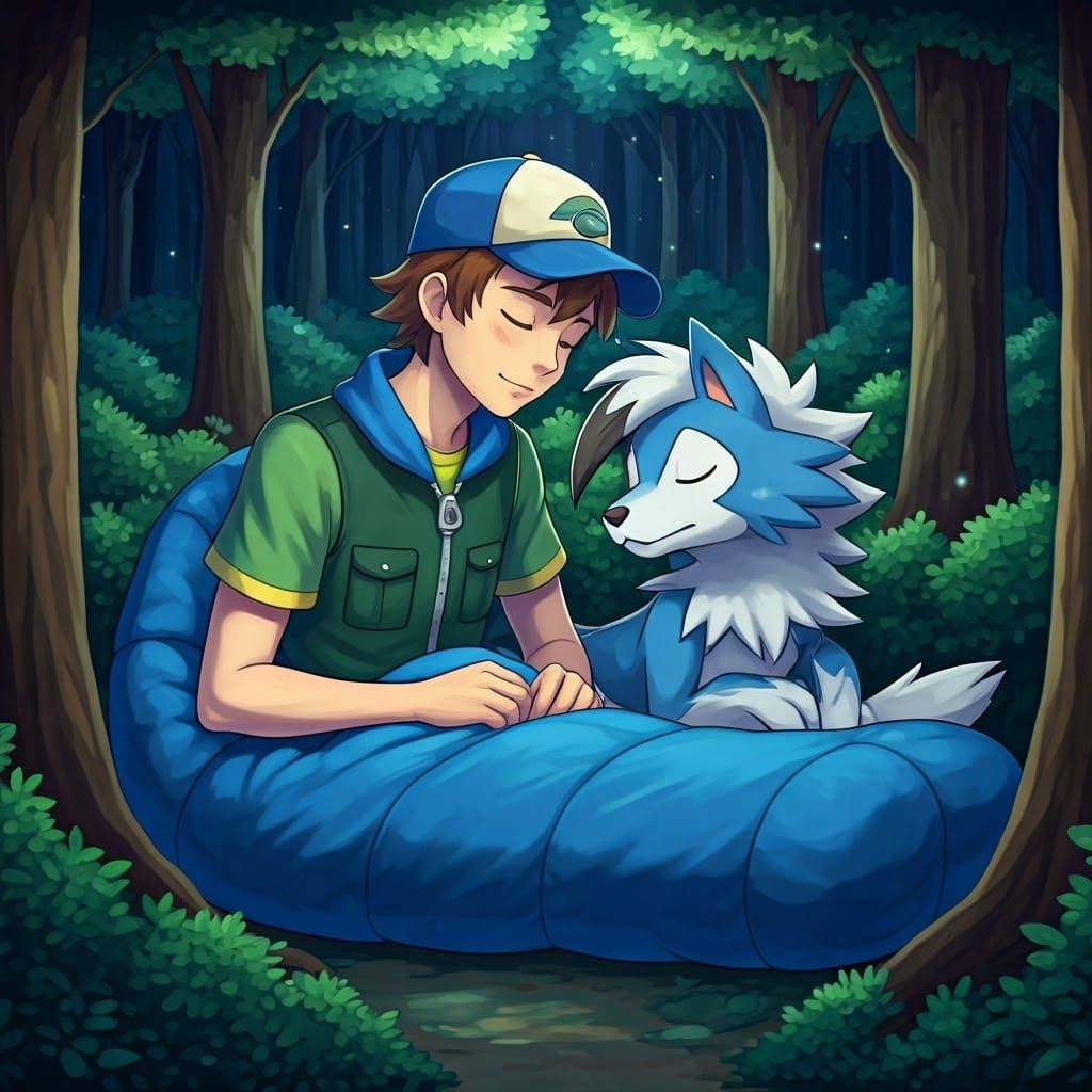 Ritchie and Rocky's Peaceful Night: Digital Painting