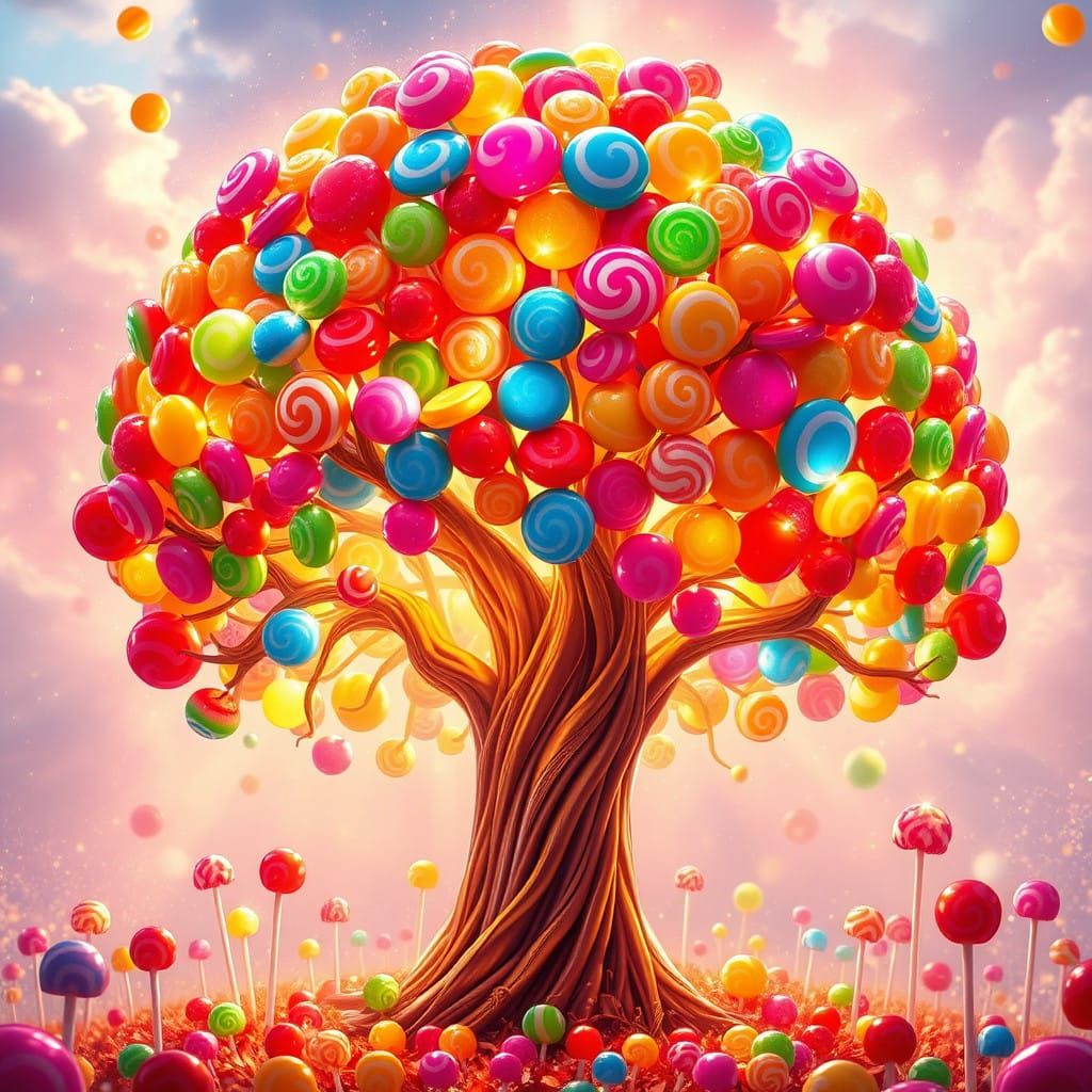 Radiant Lollipop Tree in Renaissance Style