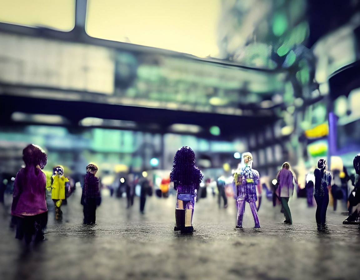 Sad Woman with Glowing Chromosomes in Surreal Collage