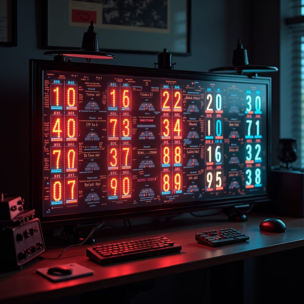 Cyberpunk Flat Screen with Nixie Tube Lights