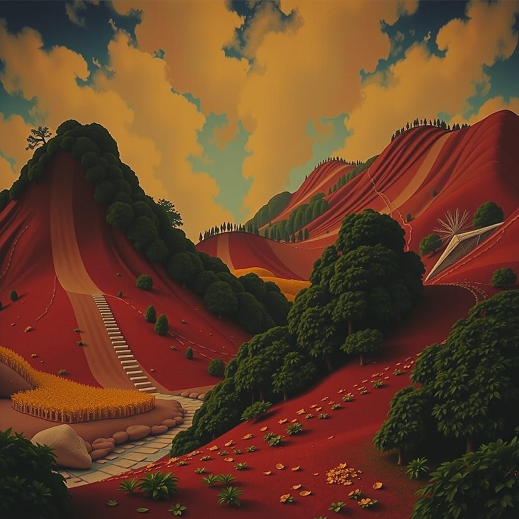 Mystical Foggy Forest with Mythical Figures