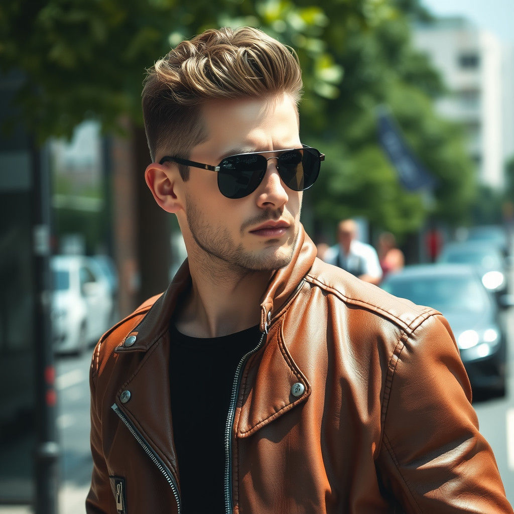Man in Leather Jacket: Hypermodern Character Portrait