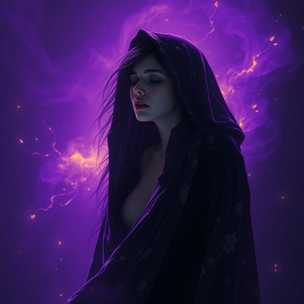 A Melancholic Maiden in Haunting Velvet Robes