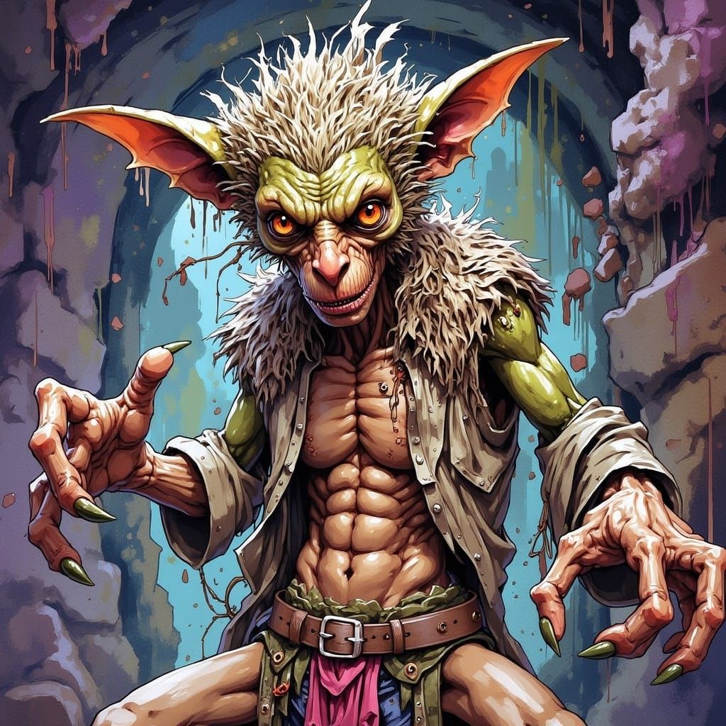 Grotesque Goblinoid Creature in High-Fantasy Realism