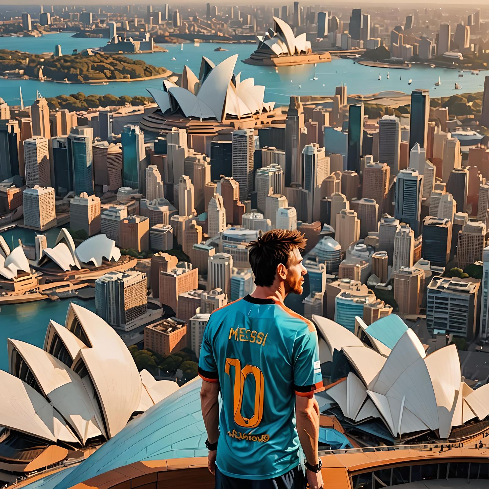 Lionel Messi in Sydney: Digital Matte Painting