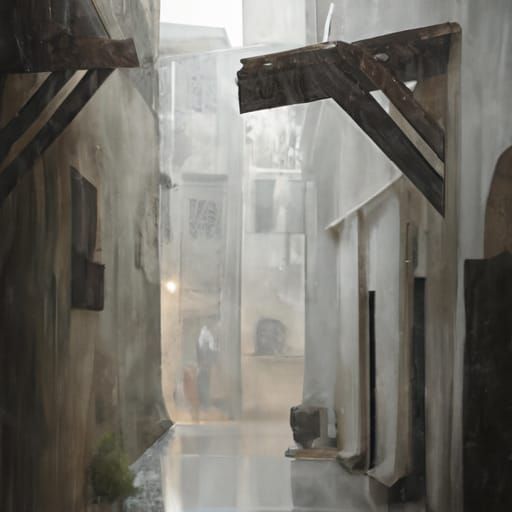 Stone Town Zanzibar Street in Rain, Matte Painting