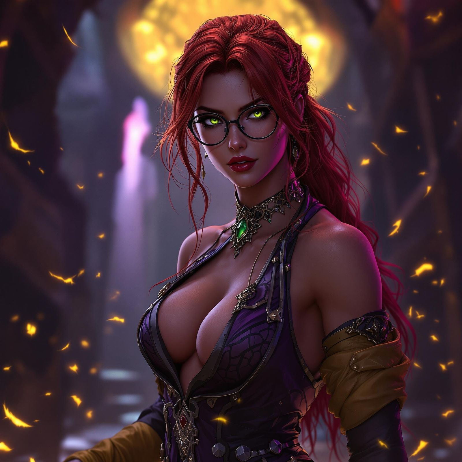 Red-Haired Woman in Dark Fantasy Art Style