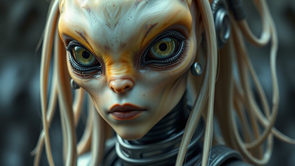 Alien Commander in Exosuit with Bioluminescence