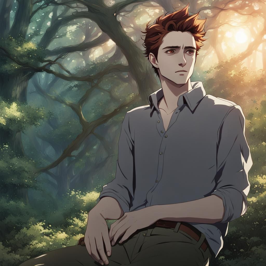 Edward Cullen in Studio Ghibli Anime Style