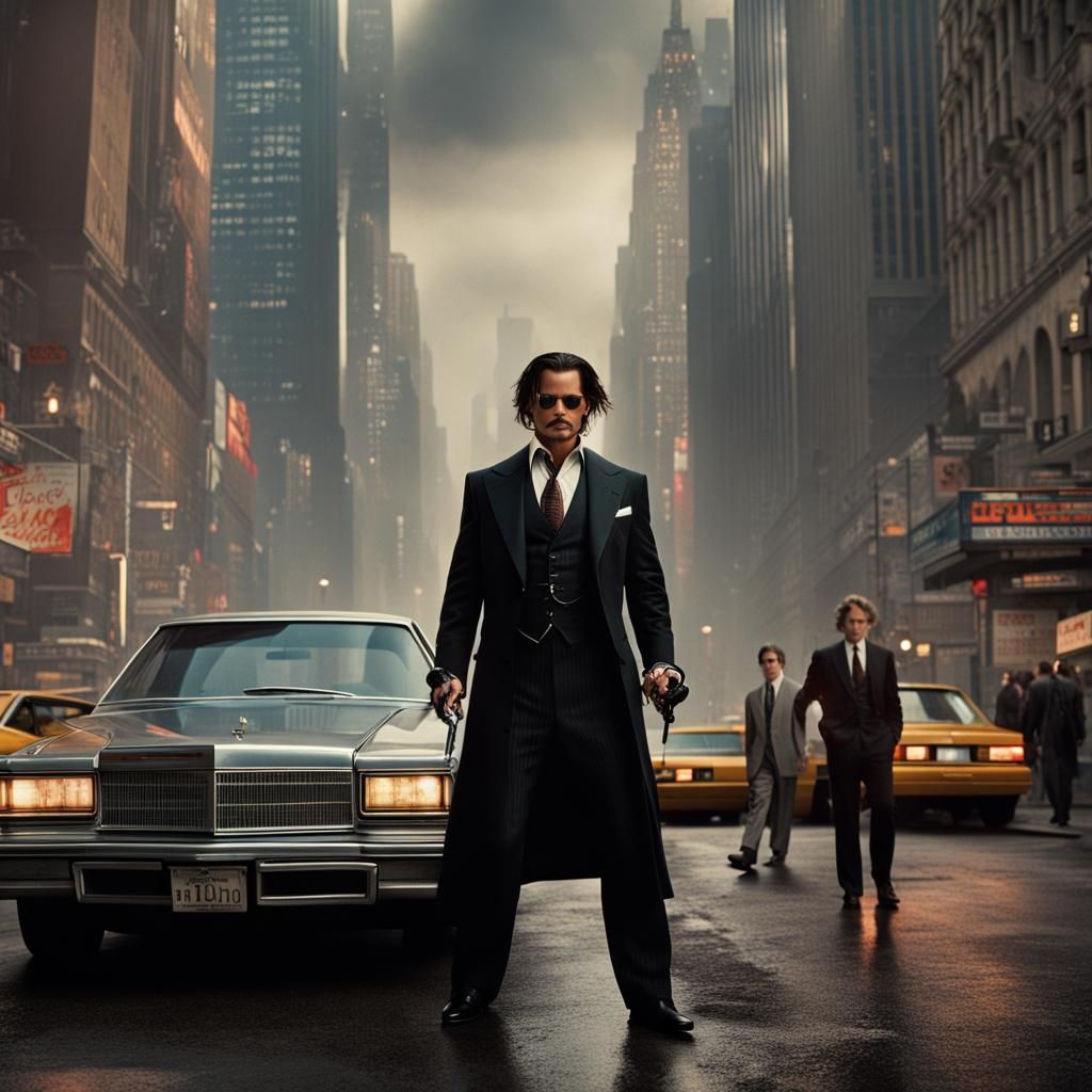 Johnny Depp as Muscular 80s New York Boss