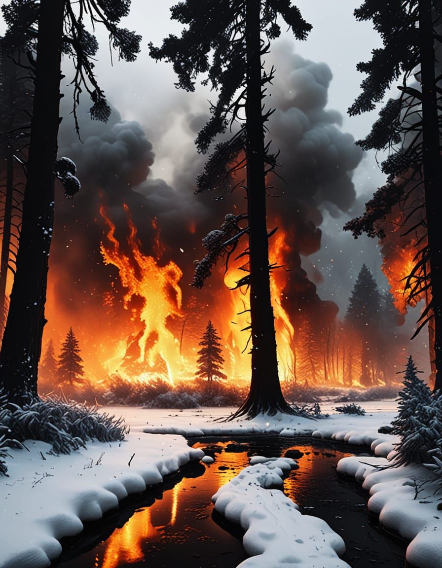 Wildfire and Snowfall: Destruction Meets Serenity