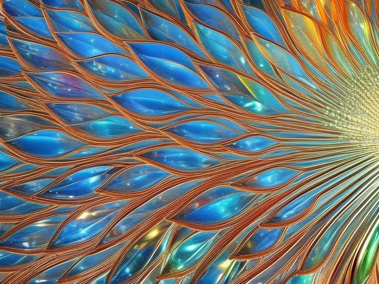 Sparkling Rainbow Glass Art with Metallic Elements