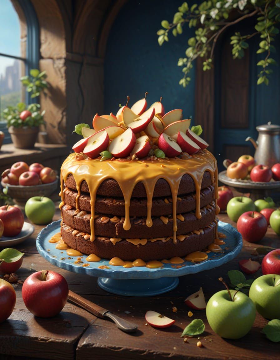 Applesauce Cake Day in Detailed Digital Painting