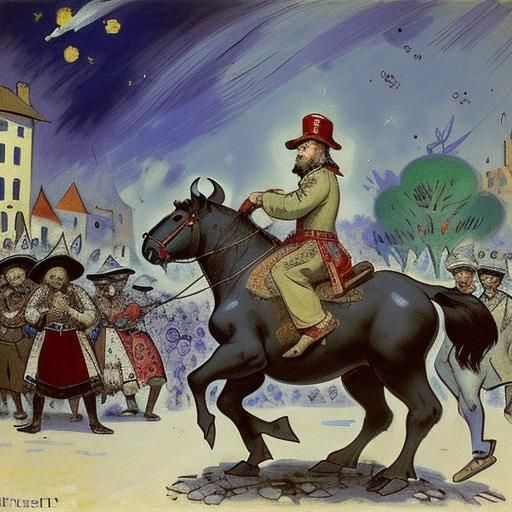 Ox Frog Watches a Battle in Early 20th-Century Style