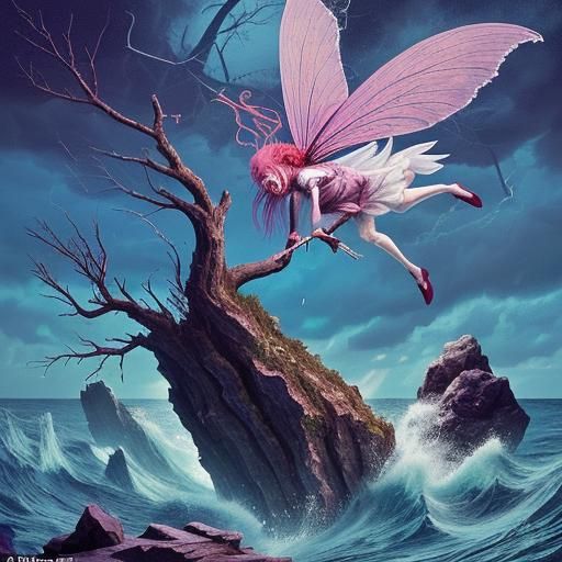 Pink Fairy in Perilous Hurricane Scene