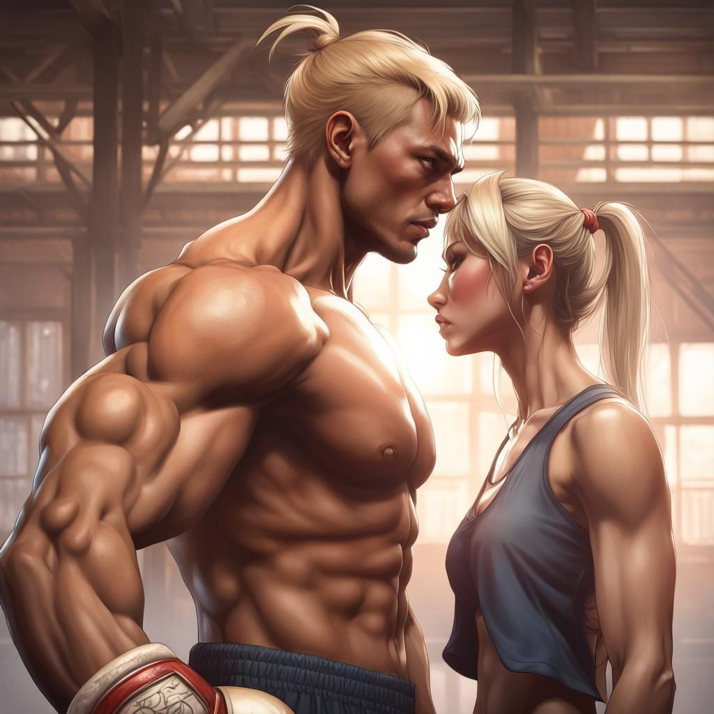Boxers Face Off: Hyperdetailed Artgerm Portrait