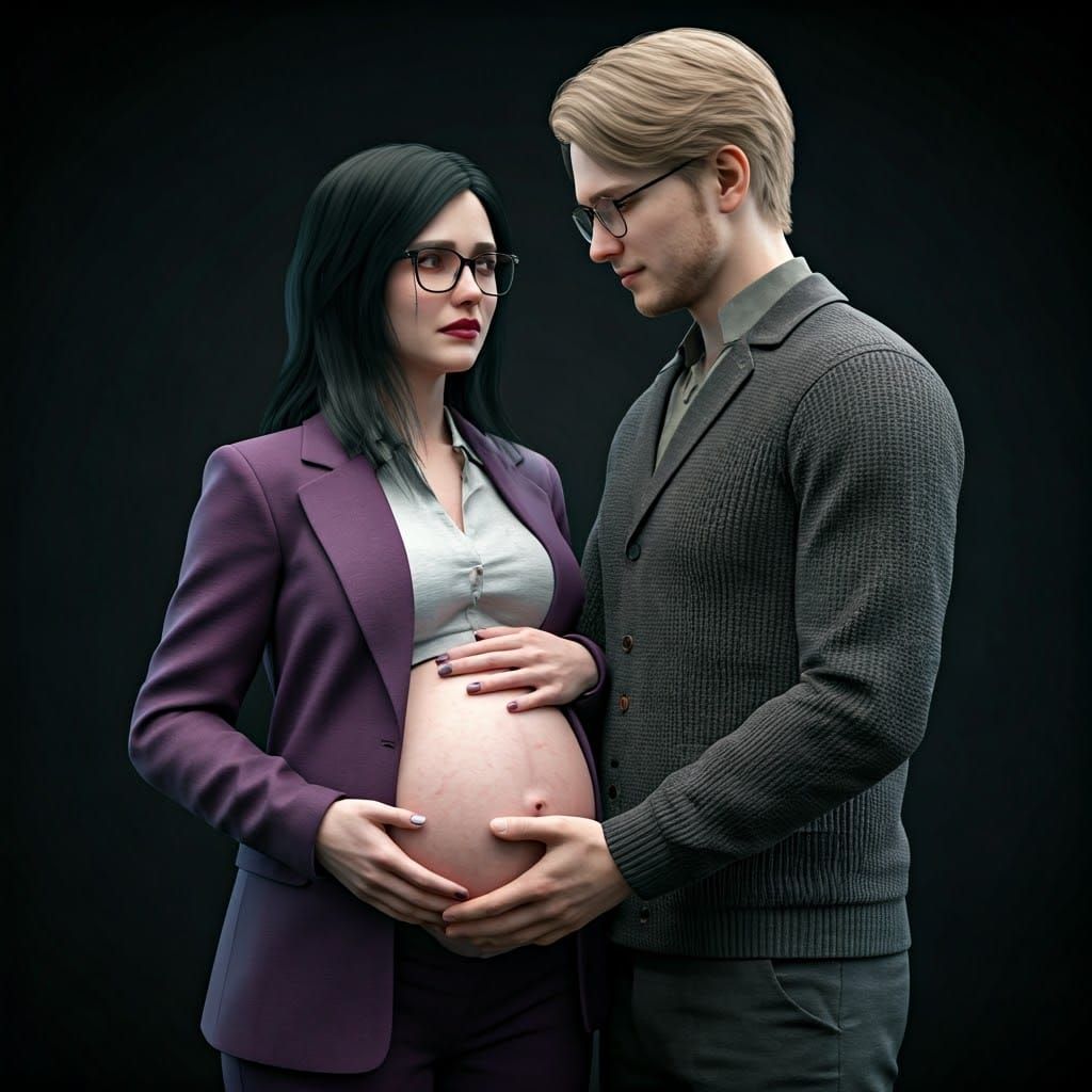 Hyperrealistic Portrait of Nyarlathotep with Husband