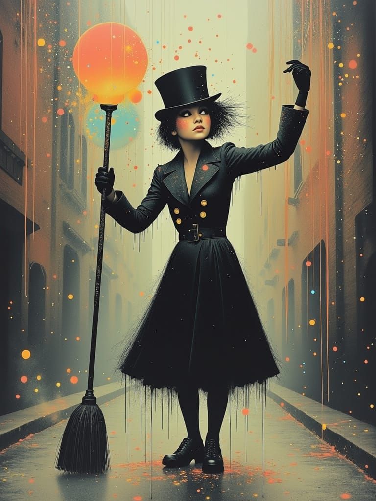 Chimney Sweep Dances with Flair in a Whimsical Dreamscape