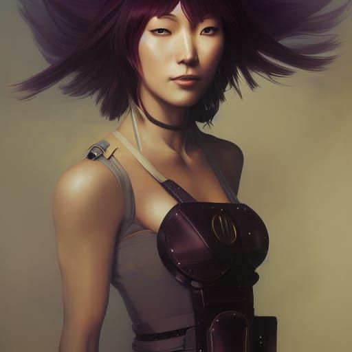 Clockwork Victorian Portrait in Art Nouveau Style