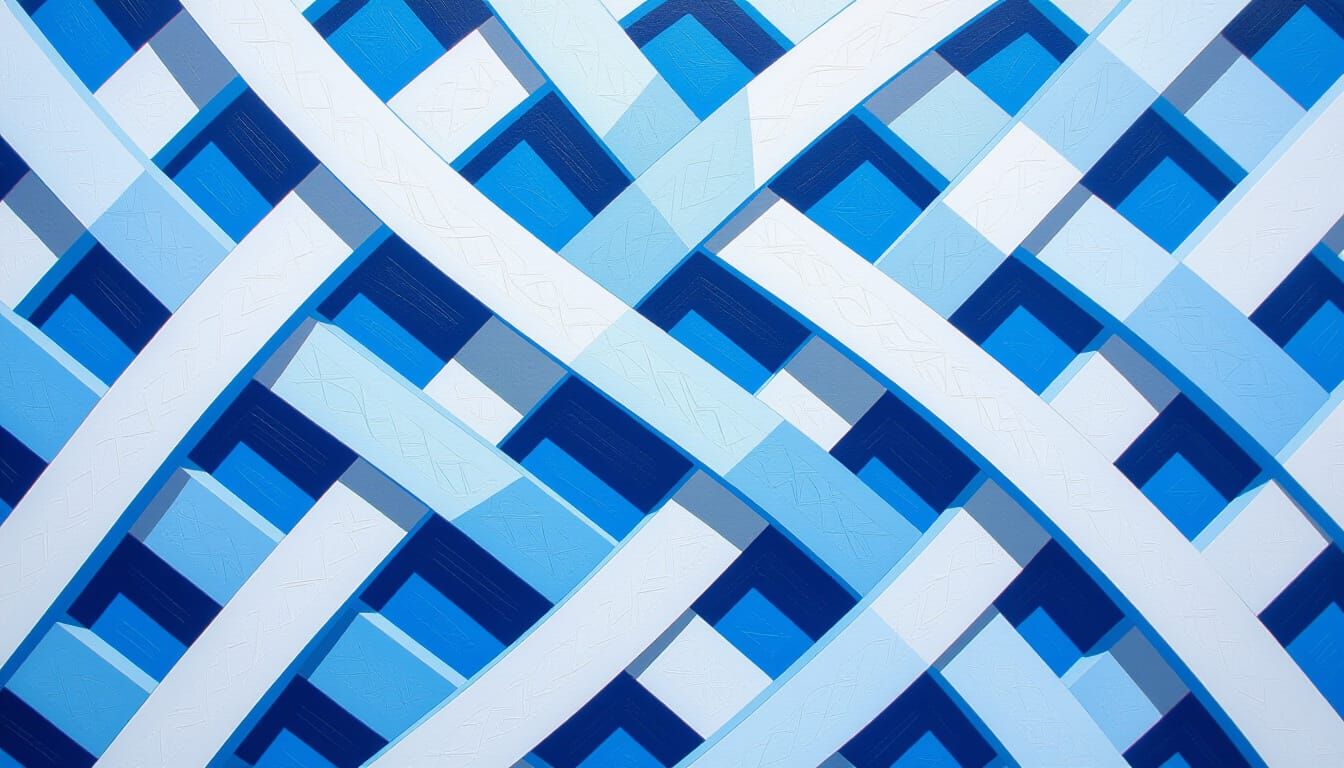 Science-Inspired DNA Helix Pattern in Cubist Style