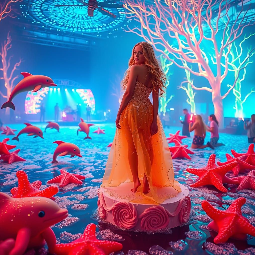 Dreamlike Soda Sea Concert in Digital Art Style