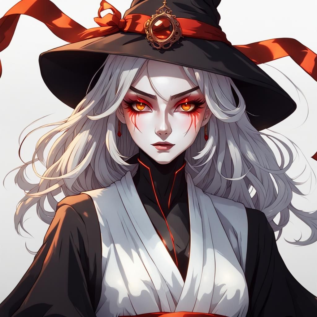 Evil Anime Witch Portrait in MAPPA Style