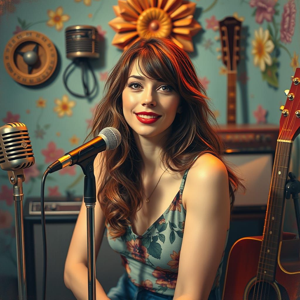 Nostalgic Portrait of 1960s Pop Icon