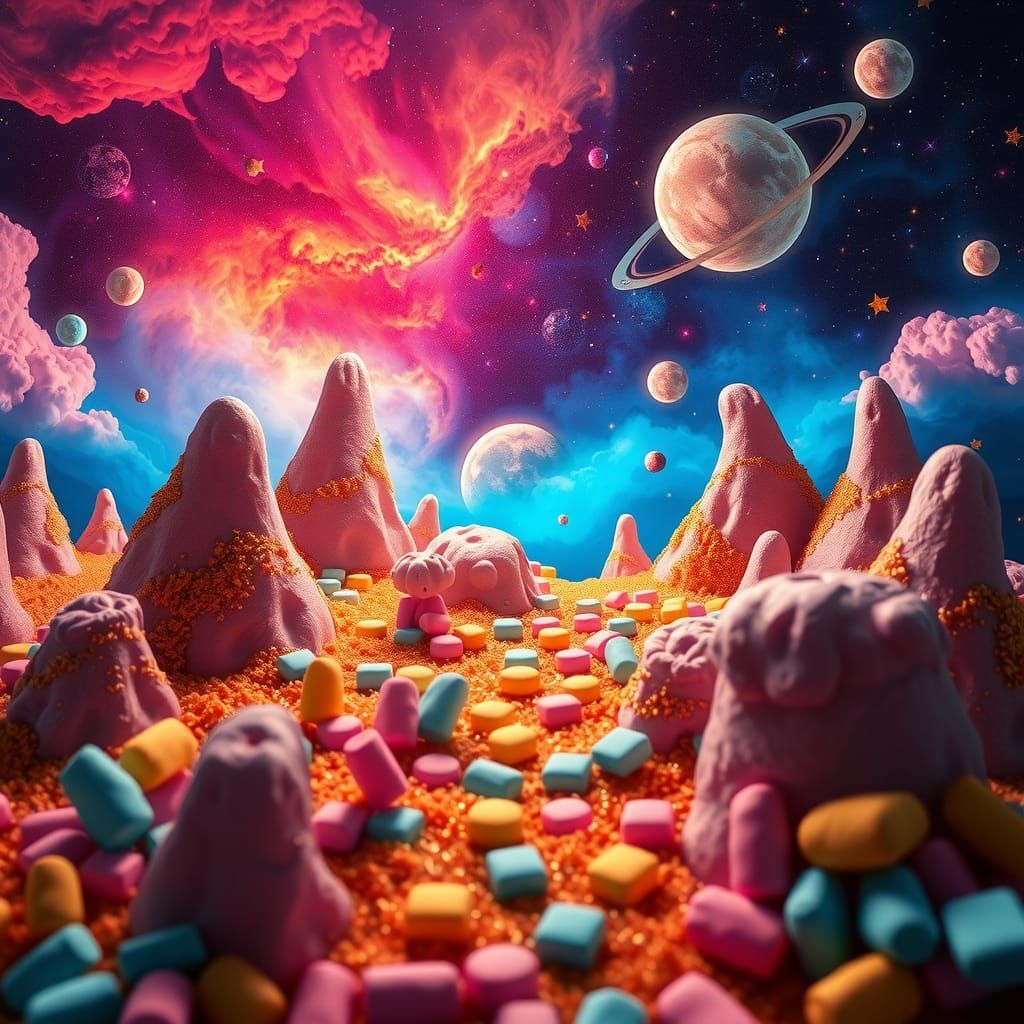 Marshmallowpunk Cosmic Wonderland: A Dreamlike Fantasy Lands...