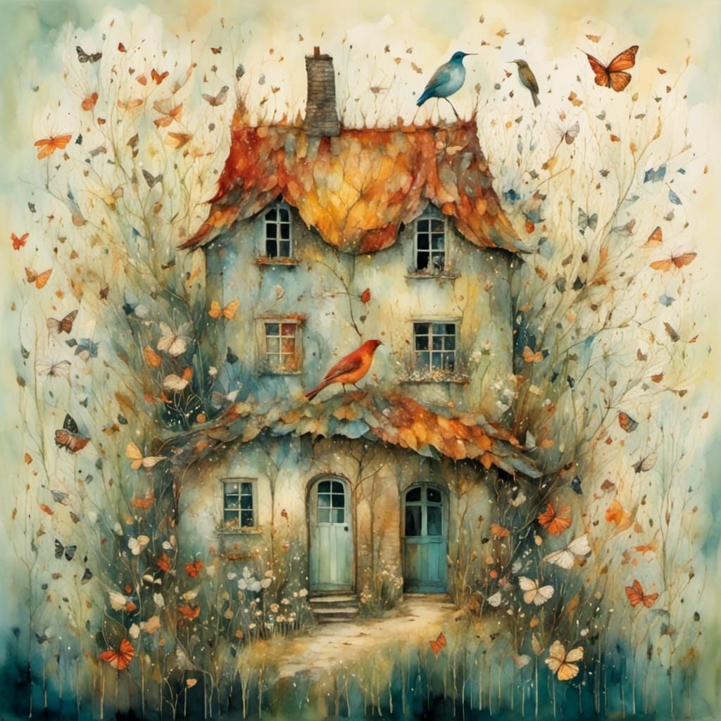 Whimsical, Intricately Detailed Surrealist Scene in a Fantas...