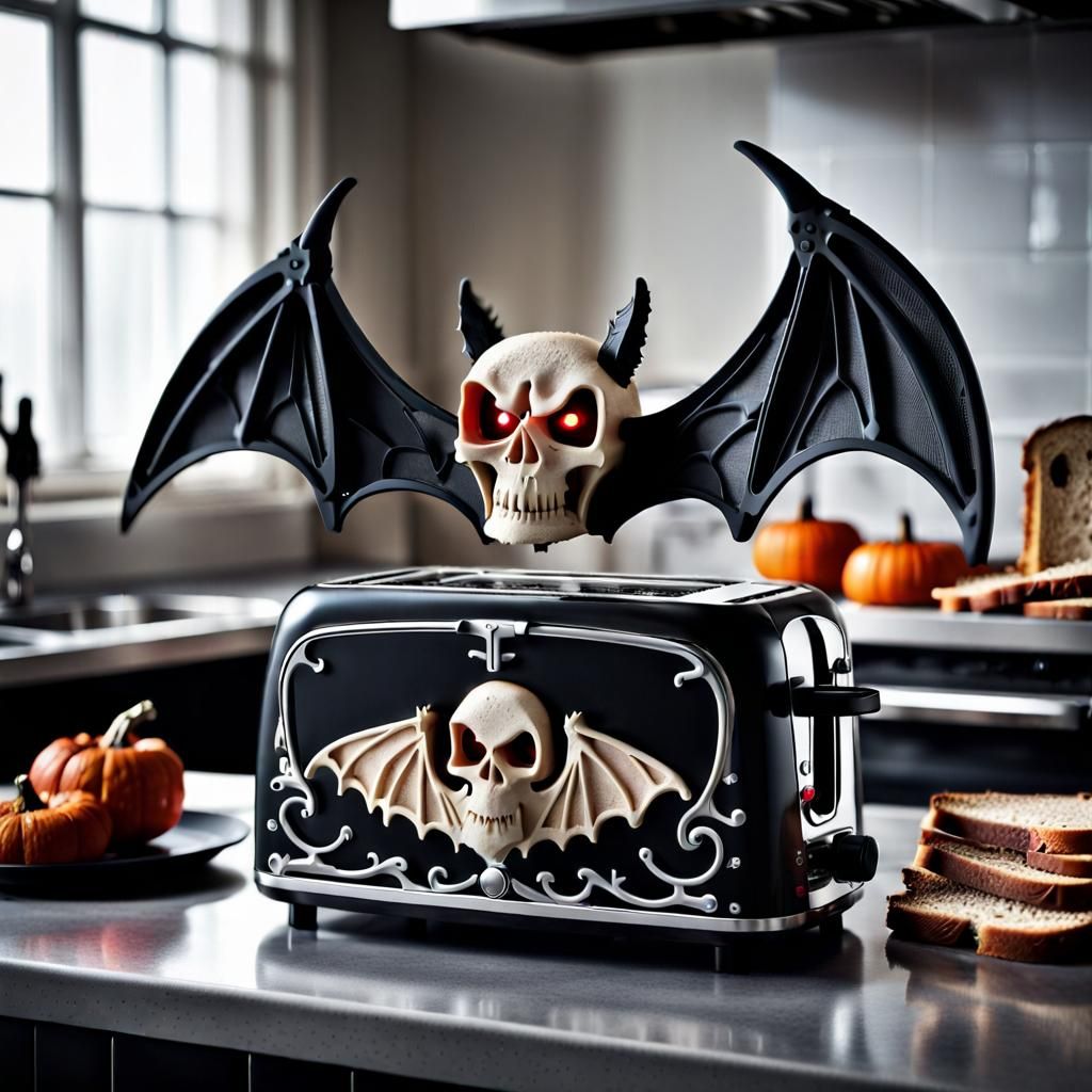 Skeleton Bat Toaster: Halloween Kitchen Appliance
