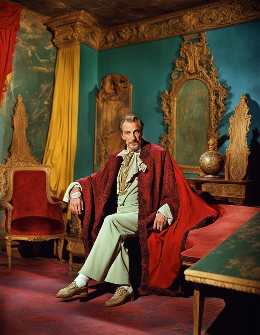 Vincent Price as Prince Prospero in Color